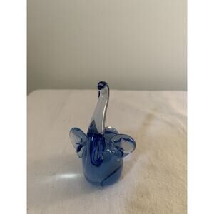 United States Commemorative Fine Art Gallery BLUE Glass ELEPHANT 3” Paperweight